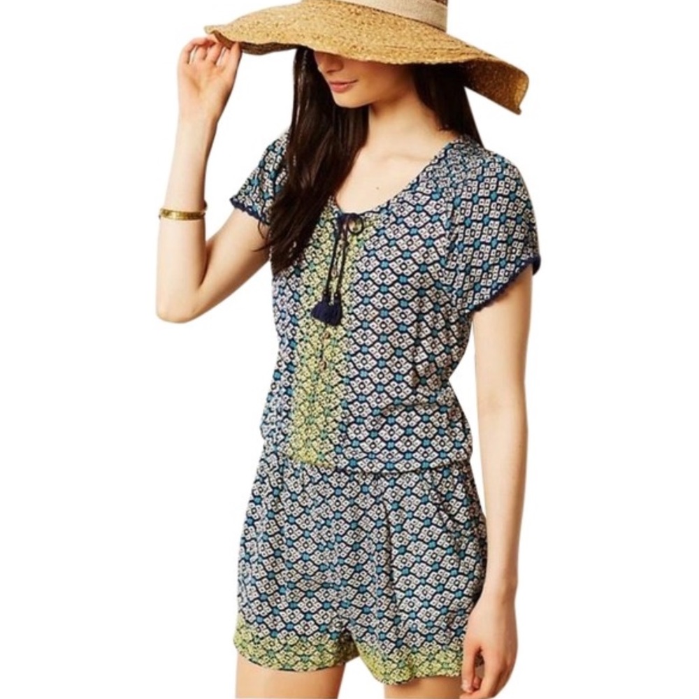 Anthropologie Lilka Long Weekend Floral Romper